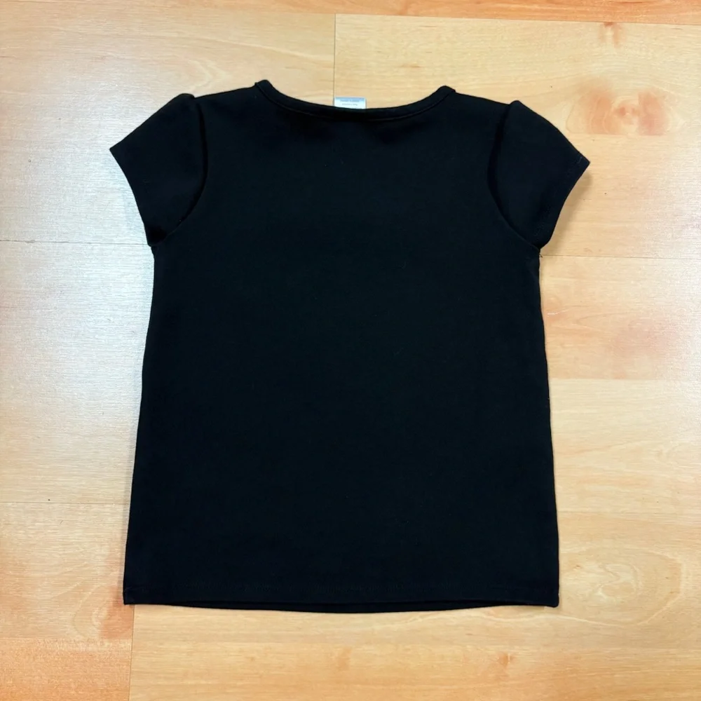 Gymboree Black Short Sleeve Daisy Appliqué Short Sleeve Top Toddler 5T